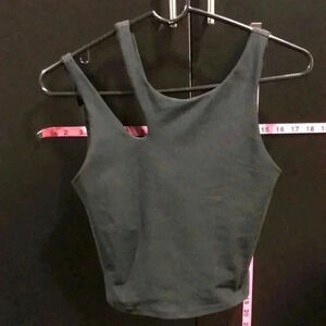 Becca Crop cut out shoulder,built in bra tank top - poly/spandex